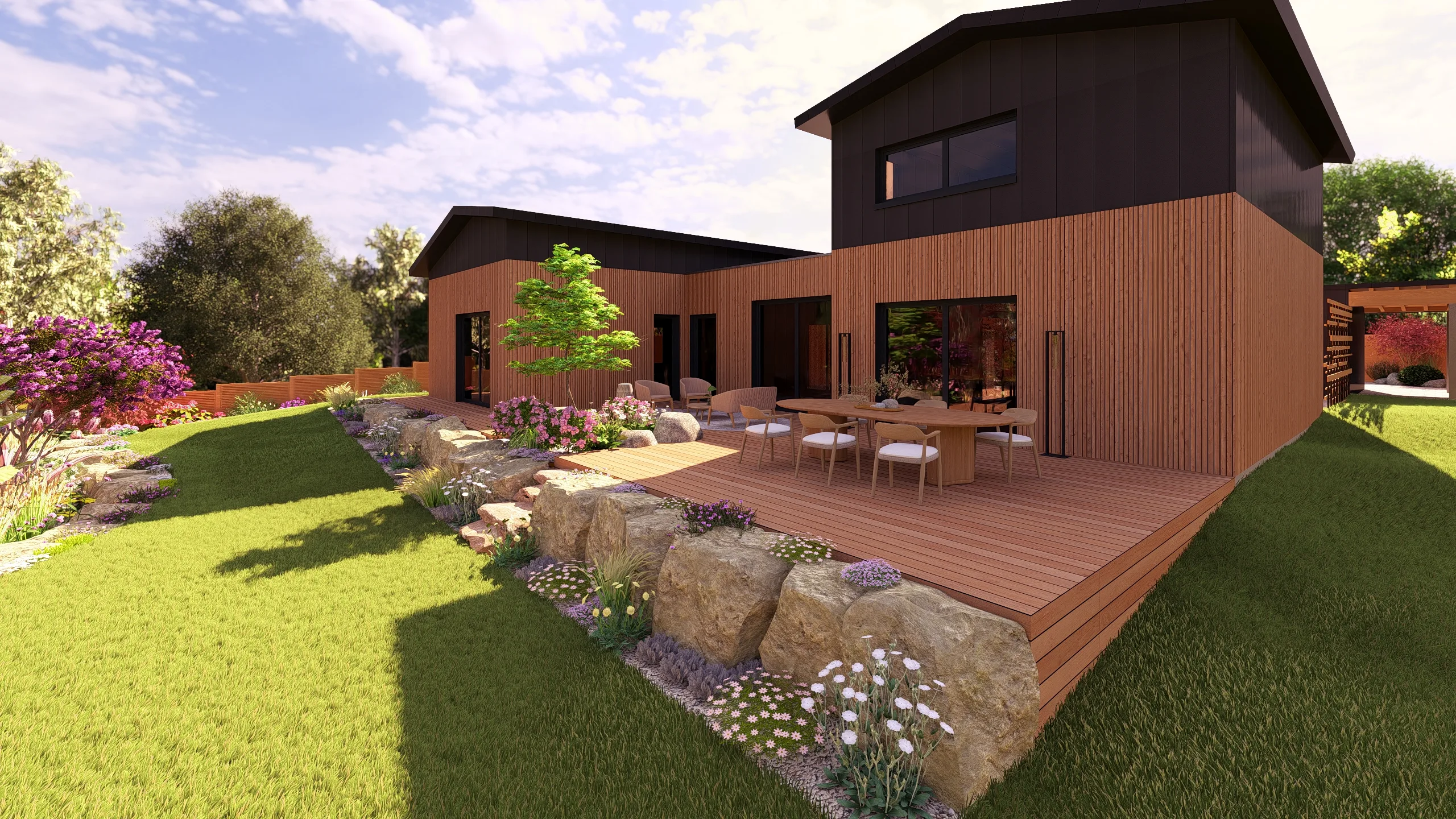 jardin conception 3d atelier morliere paysagiste betton rennes ille et vilaine bretagne 35 moderne mediterraneen architecte paysagiste visuel 22 ATELIER MORLIERE Conception de jardin à Rennes en ILLE-ET-VILAINE (35) Défiler