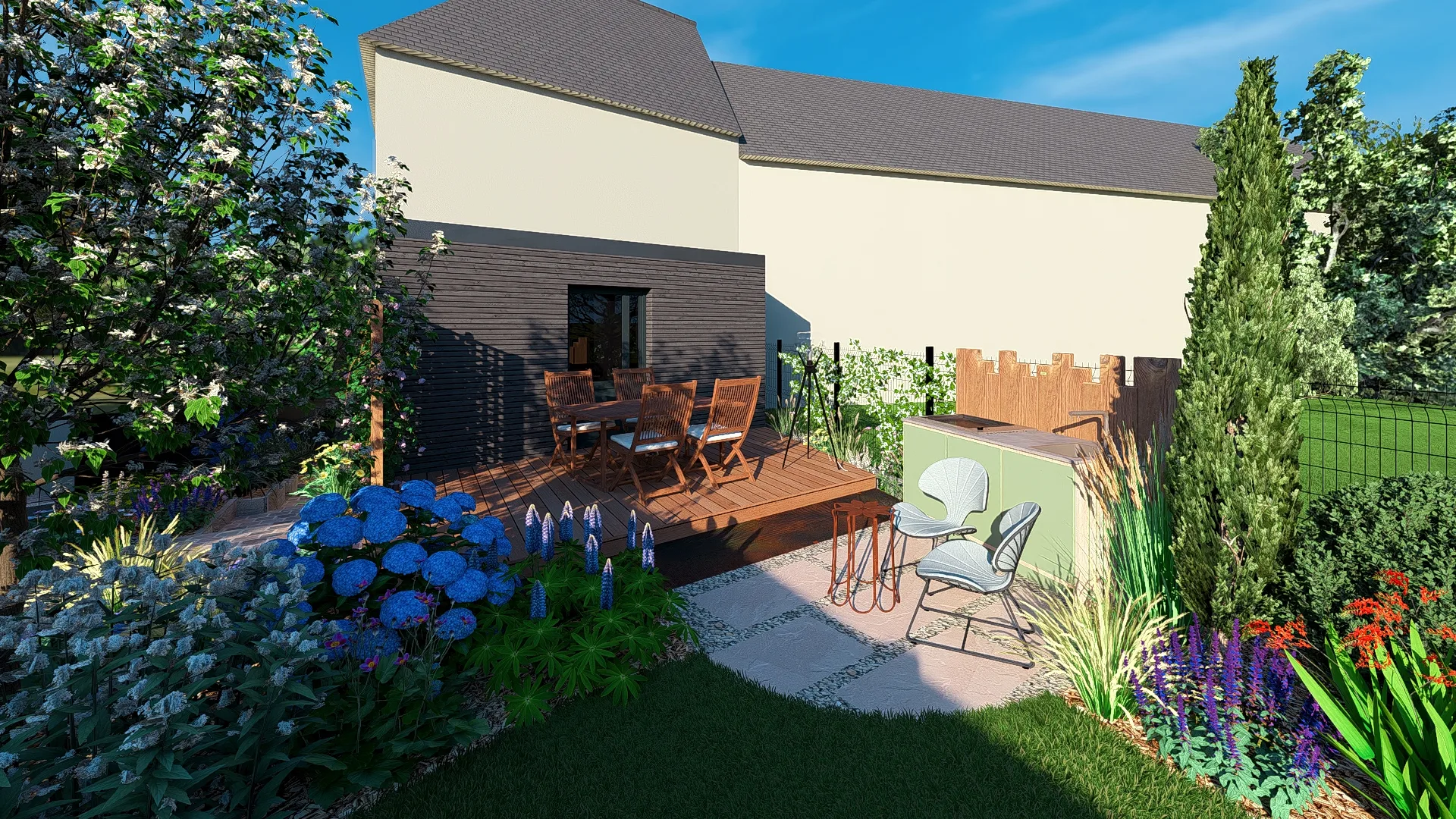 jardin conception 3d atelier morliere paysagiste montfort su meu ille et vilaine bretagne 35 terrasse anglais potager architecte paysagiste visuel abri plan 12 ATELIER MORLIERE Conception de jardin à Rennes en ILLE-ET-VILAINE (35) Défiler